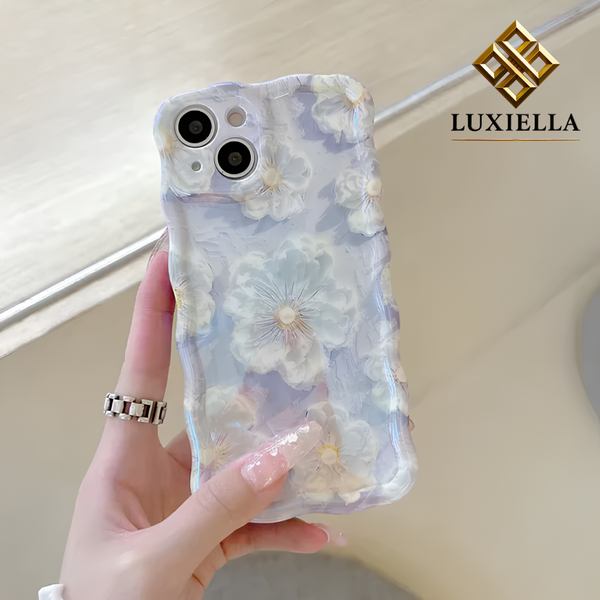 Luxiella 3D Mor Çuha Çiçeği Telefon Kılıfı – iPhone uyumlu, parlak şeffaf yüzey, dalga kenar tasarım, ince & darbe korumalı yapı, net buton basışı, leke/iz tutmaz