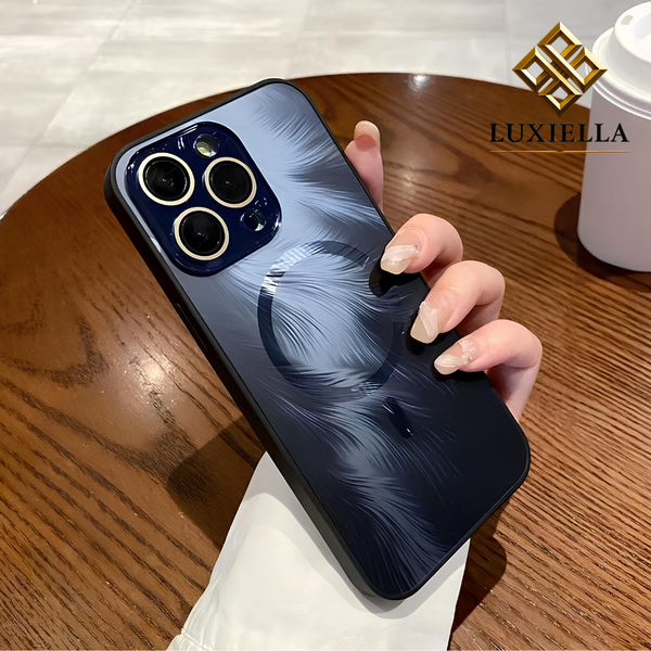 Luxiella Siyah Prizma Tüy İnce Kılıf, minimal şıklık, MagSafe telefon kılıfı, mat buzlu efekt, iPhone kılıf çeşitleri, darbe koruma, sararmaya dayanıklı, kablosuz şarj uyumlu, yükseltilmiş kamera çerçevesi, premium tasarım
